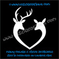 Deer Doe Reindeer Hunting Buck Elk Love Couple Wedding Vinyl Truck Decal Sticker WHITE