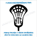 LAX Lacrosse Stick 3 Letter Monogram Head Ball Car Truck Boat Vinyl Decal BLACK