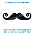 Mustache Curly Pointy Swirl Stache Hippie Boho Car Truck Boat Laptop Vinyl Decal BLACK