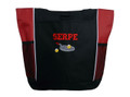 Tennis Racquet Ball Personalized Embroidered Zippered Tote Bag RED Tote Bag FONT style VARSITY