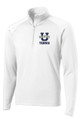 Urbana Hawks Half Zip Performance Stretch UHS TENNIS U VARSITY Sport Wick Polyester Spandex Pullover Many Colors Available  WHITE