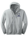 Urbana Hawks Hoodie Cotton LACROSSE Zippered Sweatshirt EMBROIDERED Many Colors Available Sz S -3XL SPORTS GREY