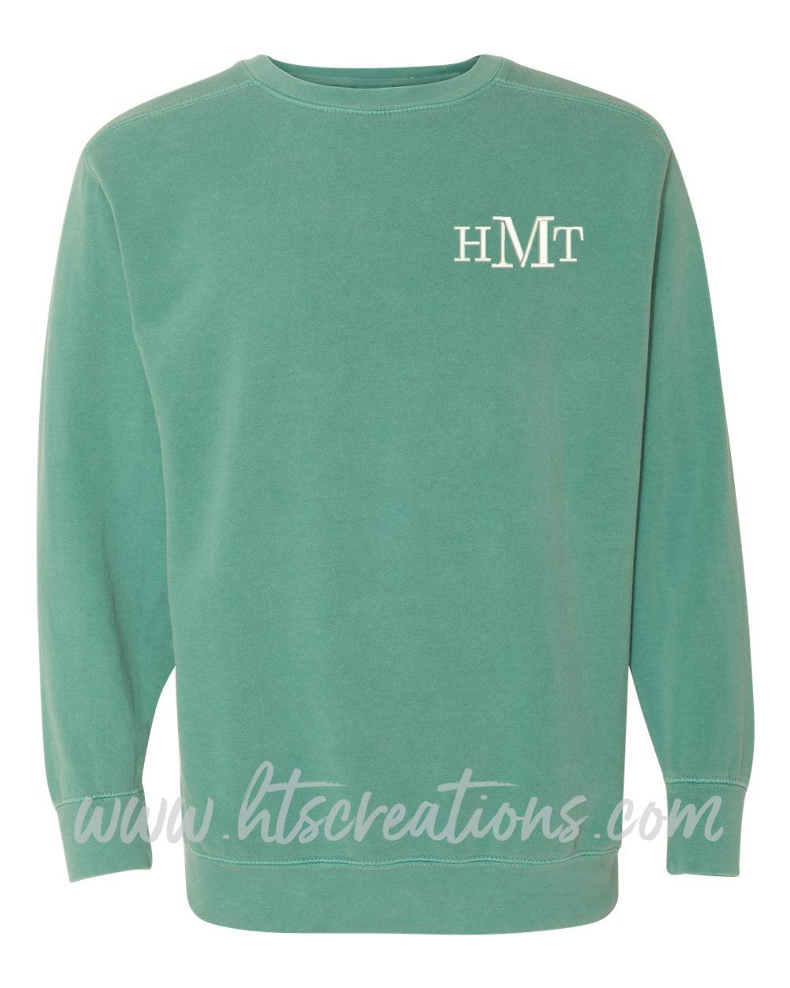 Crewneck Sweatshirt Comfort Colors Embroidered Monogram