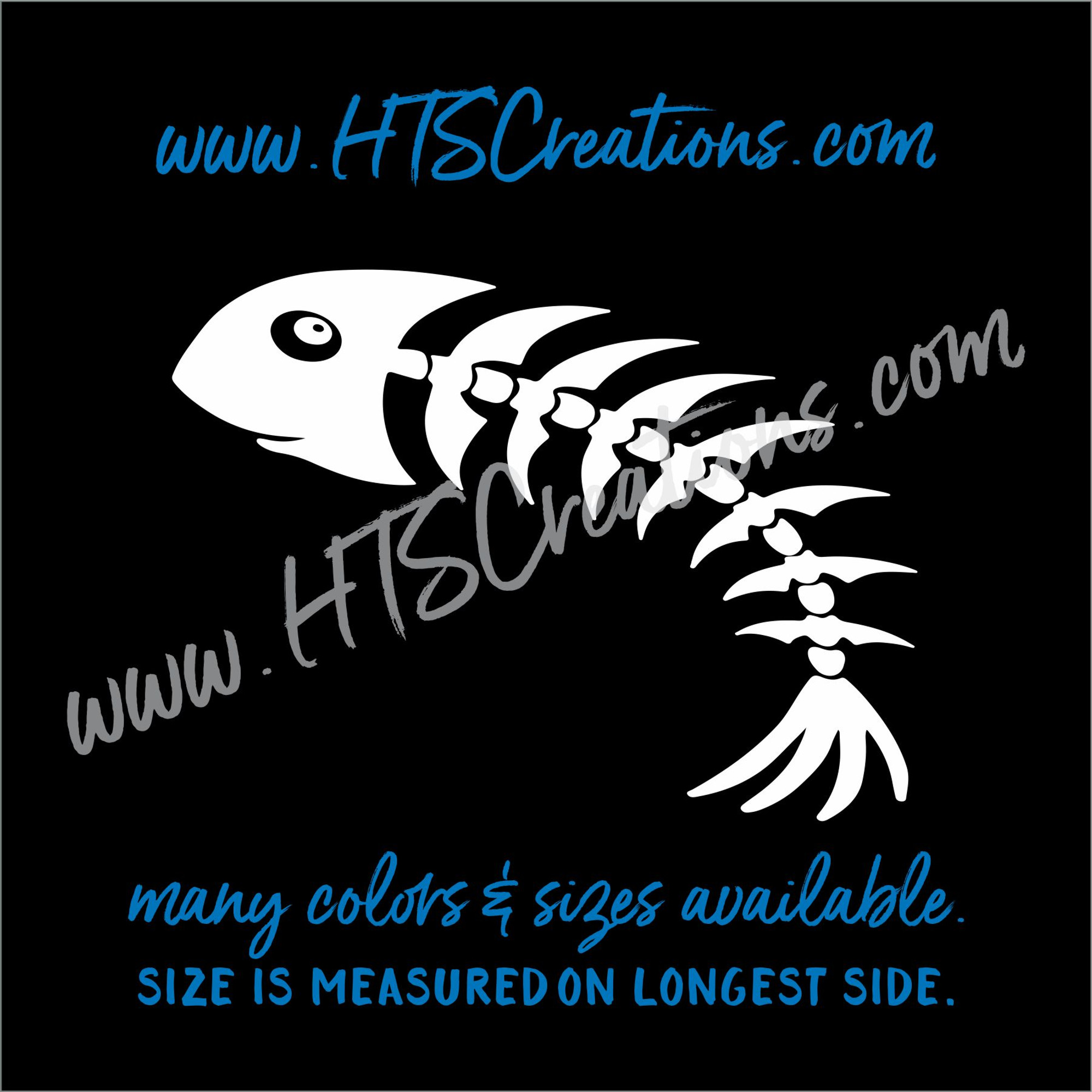 Fishbone Fish Bone Skeleton Fishing Vinyl Decal Laptop Car Door Mirror  Truck Water Thermos - HTs Creations