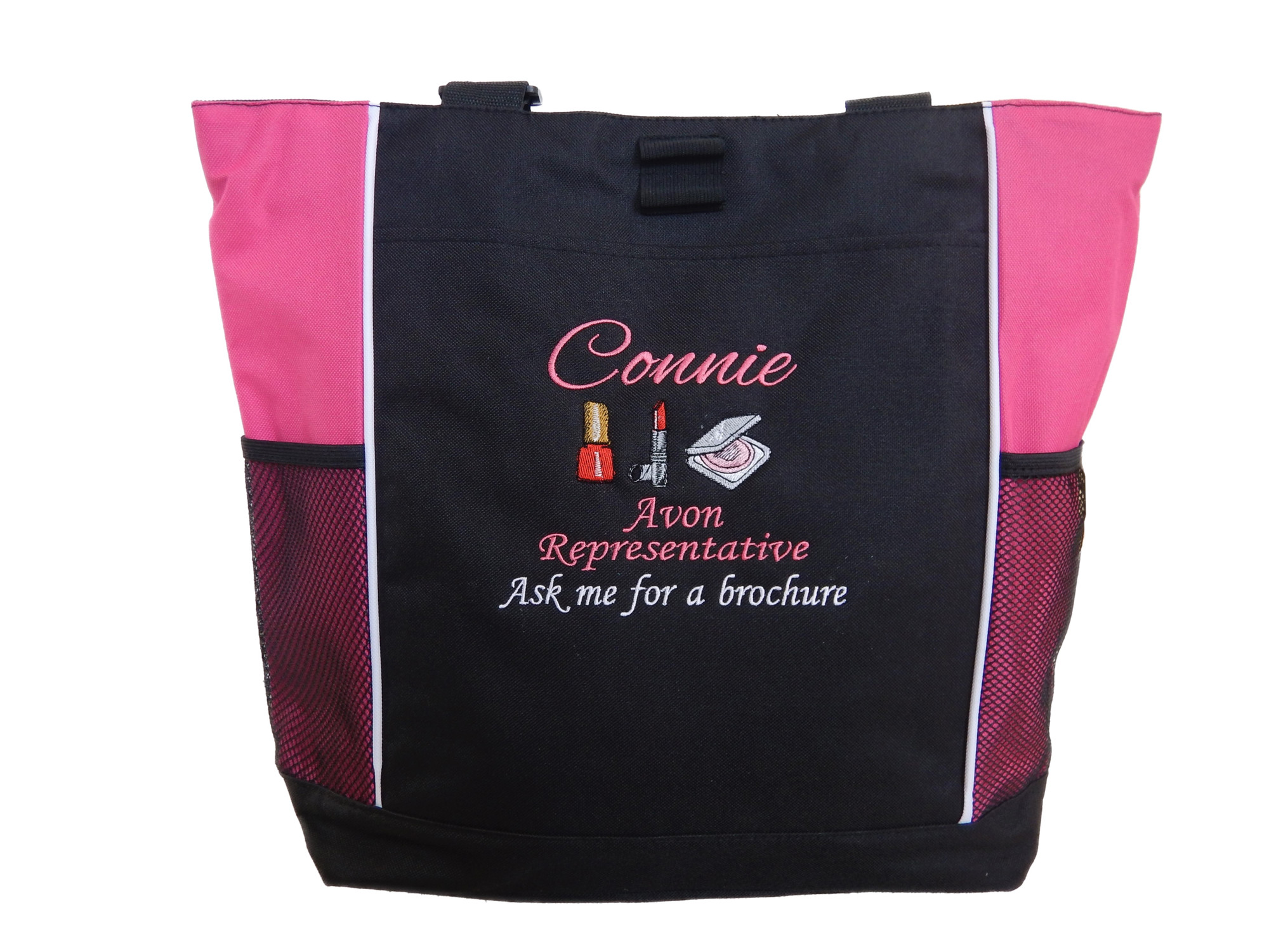 AVON Representative Consultant Premier Beauty Business Tote Bag Purse Black  Pink | eBay