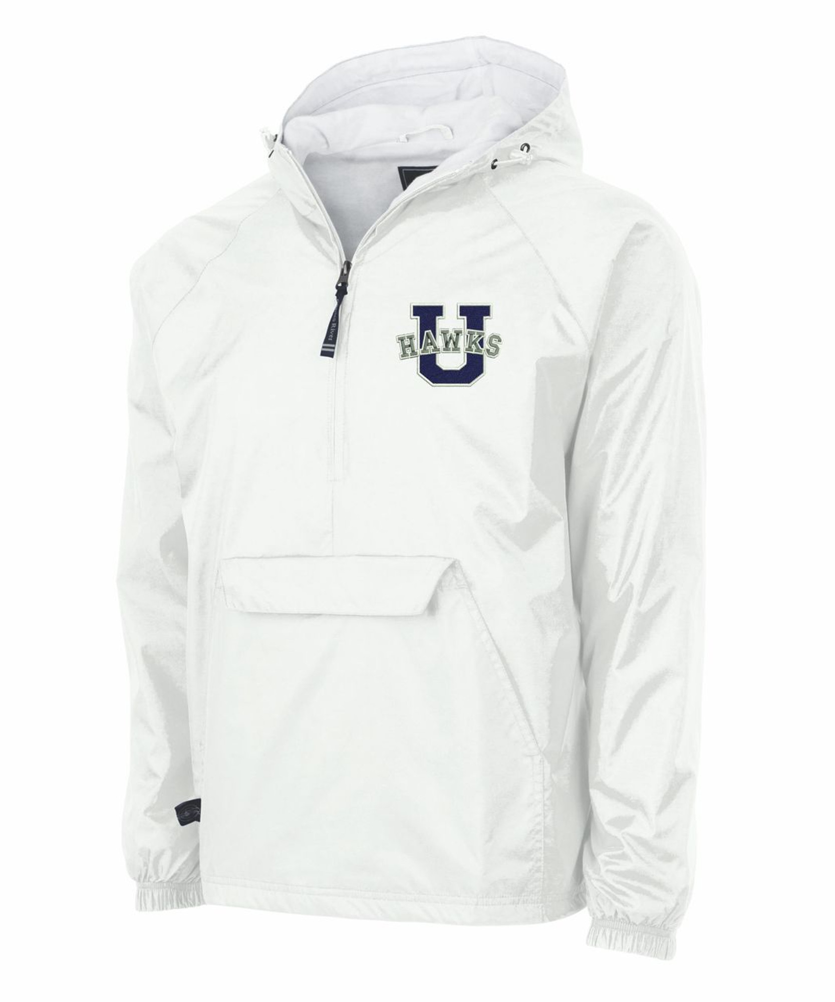 Urbana Hawks Half Zip Pullover Nylon Jacket Charles River Personalization  Available Many Colors SZ S-3XL