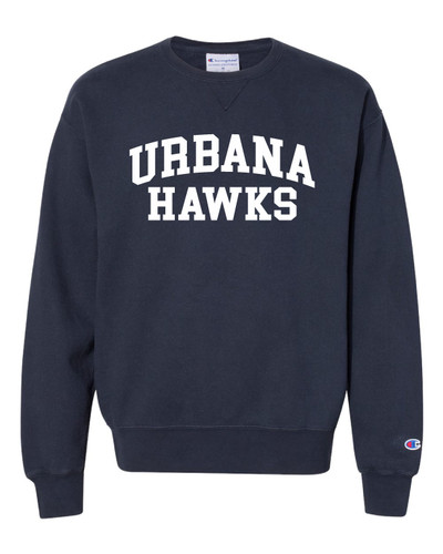 Urbana Hawks Cotton Crewneck Sweatshirt CHAMPION Garment Dyed Many Colors Available Sz S-3XL NAVY