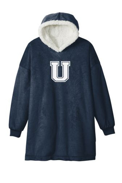 Urbana Hawks LACROSSE Sweatshirt Wearable Blanket Plush NAVY or GREY WHITE PRINT