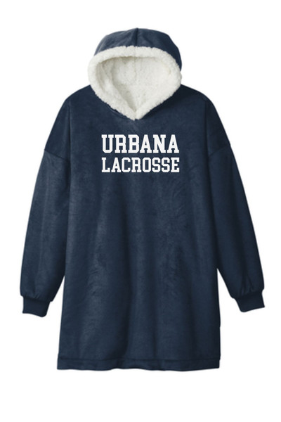 Urbana Hawks LACROSSE Words Sweatshirt Wearable Blanket Plush NAVY or GREY