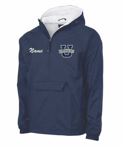 Urbana Hawks Half Zip Pullover Nylon Jacket Charles River Personalization Available YOUTH SZ S-XL NAVY with NAME PERSONALIZATION