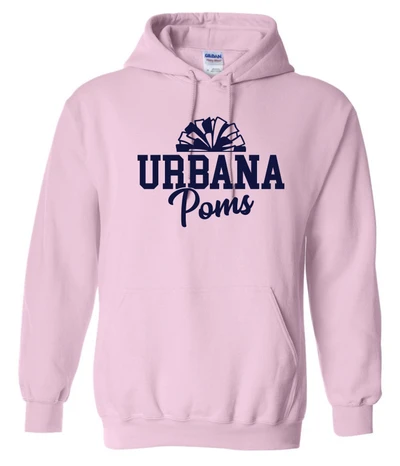 Urbana Hawks POMS Cotton Hoodie Sweatshirt LT PINK SZ S-3XL
