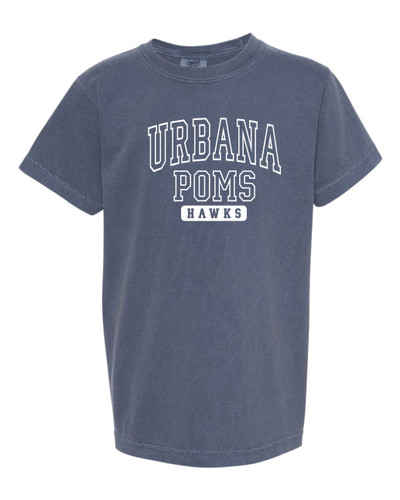 Urbana Hawks POMS Cotton COMFORT COLORS T-shirt Many Colors Available SZ S-3XL   DENIM