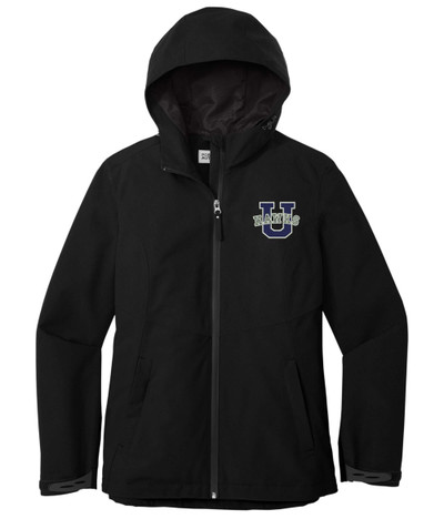 Urbana hawks LACROSSE Port Authority Tech WATERPROOF Rain Jacket Navy or Grey Available LADIES SZ S-4XL BLACK