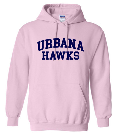 Urbana Hawks LACROSSE Cotton Hoodie Sweatshirt LIGHT PINK SZ S-3XL