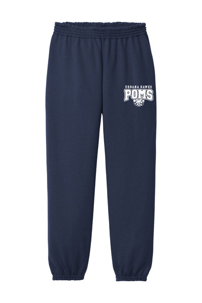 Urbana Hawks Sweatpants Cotton Elastic Cuff Bottom NAVY