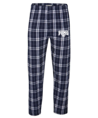 Urbana Hawks POMS Flannel Lounge Pants with Pockets Boxercraft Unisex NAVY/SILVER Sz XXS-2XL