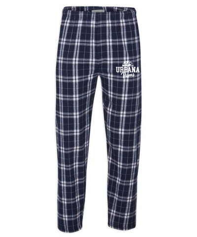 Urbana Hawks POMS Flannel Lounge Pants with Pockets Boxercraft Unisex NAVY/SILVER Sz XXS-3XL