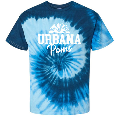 Urbana Hawks POMS T-shirt Cotton TIE DYE BLUE OCEAN SZ S-3XL