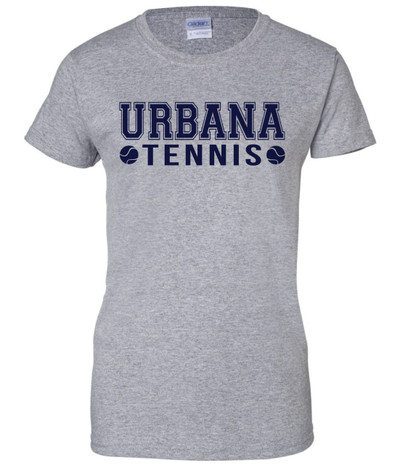 UHS URBANA TENNIS T-shirt Cotton SZ S-2XL LADIES SPORT GREY