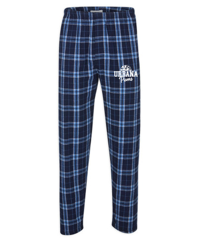 Urbana Hawks POMS Flannel Lounge Pants with Pockets Boxercraft Unisex NAVY CAROLINA PLAID YOUTH Sz S-XL