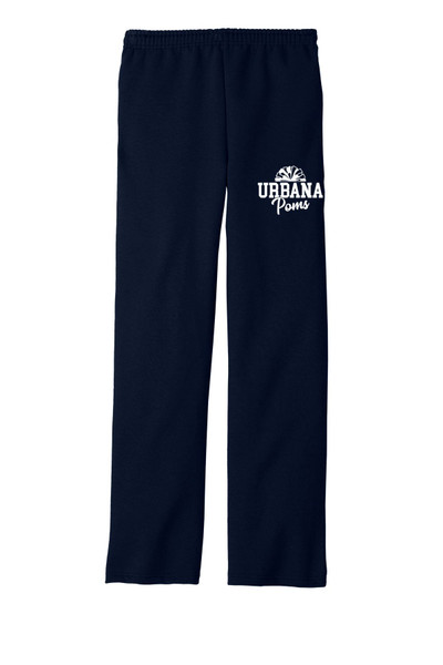 Urbana Hawks POMS Sweatpants Cotton OPEN BOTTOM YOUTH SIZES S-XL  NAVY
