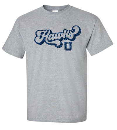 UHS Urbana Hawks BOOSTERS RETRO GLITTER T-shirt Cotton SZ S-3XL SPORT GREY