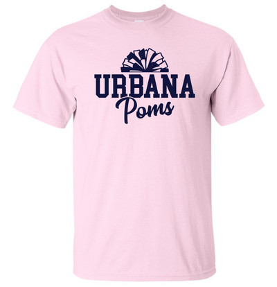 Urbana Hawks POMS Varsity T-shirt Cotton Many Colors Available Unisex Sz S-3XL LT PINK