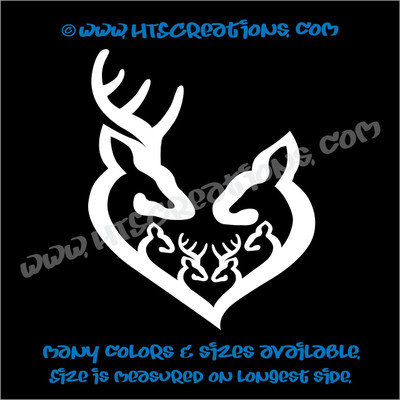 Deer Doe Family Hunting Buck Elk Mom Dad 4 Kids Boys Girls Love Vinyl Car Truck Boat Decal Sticker WHITE