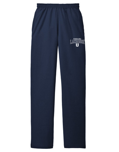 Urbana Hawks Sweatpants LACROSSE Cotton OPEN LEG With Pockets Many Colors Available  Sz S-5XL NAVY