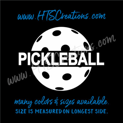 Pickelball Tennis Whiffle Ball Paddle Racquet Decal Laptop Car Door Mirror Truck Vanity Boat