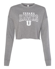 Urbana Hawks LACROSSE Cotton CREWNECK Cropped Fleece LADIES Sweatshirt Navy or Grey Available SZ S-2XL DK HEATHER