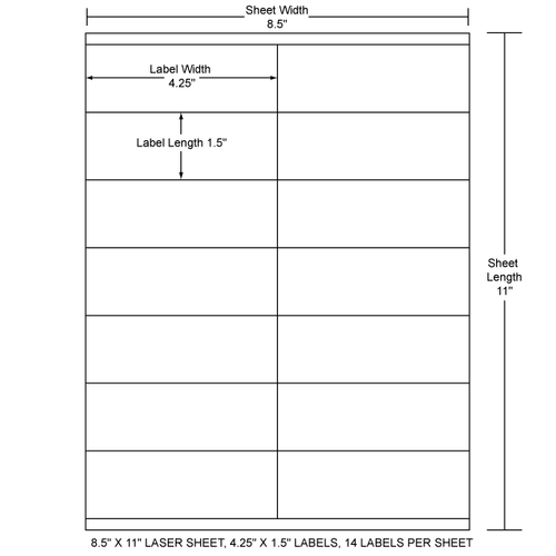 4.25" x 1.5" EDP Laser Sheet (Case) - RL-425-15-14