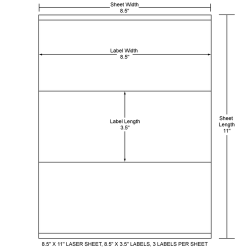 8.5" x 3.5" EDP Laser Sheet (Case) - RL-85-35-3
