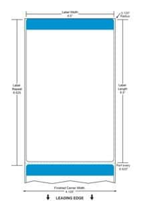 4" x 6.5" Horizontal Color Bar Paper Label (Blue) (Case) - RTC-4-65-1000-BL