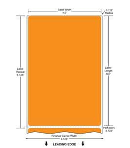 4" x 6" Color Label (Fluorescent Orange) (Case) - FL-4-6-1000-OR