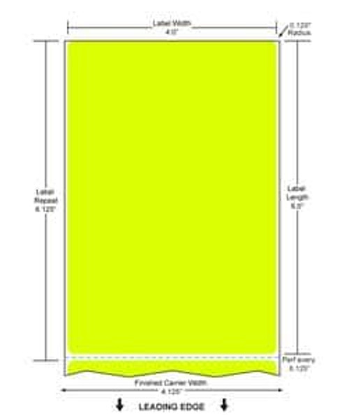 4" x 6" Color Label (Fluorescent Chartreuse) (Case) - FL-4-6-1000-CH