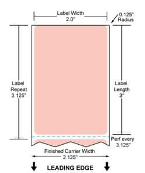 2" x 3" Color Label (Pink) (Case) - RFC-2-3-1900-PK