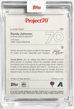 Topps Project 70 Randy Johnson #224 by Jonas Never (PRE-SALE