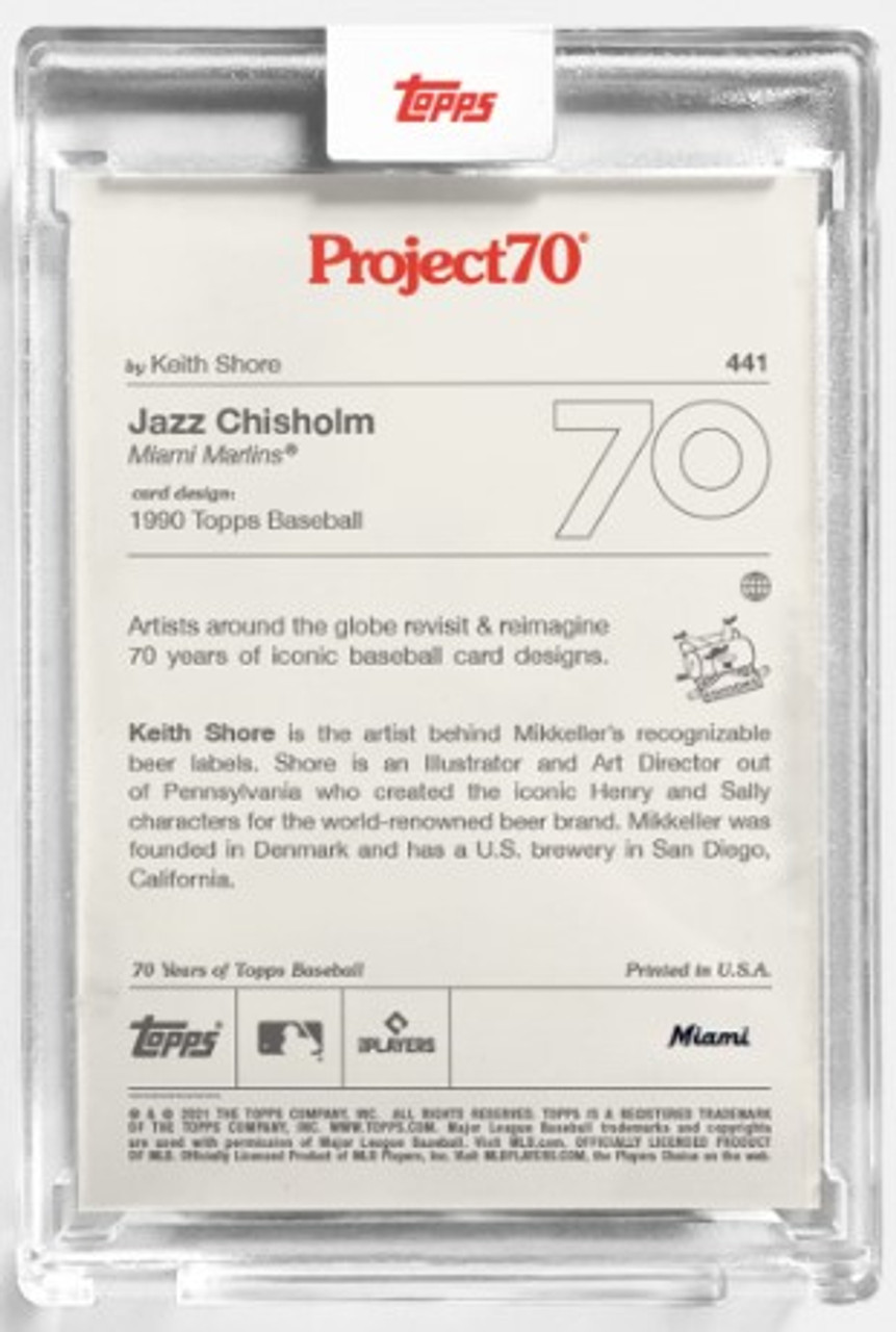 Topps Project 70 Foil Jersey Match 2/70 Jazz Chisholm #441 By Keith Shore  RC SP