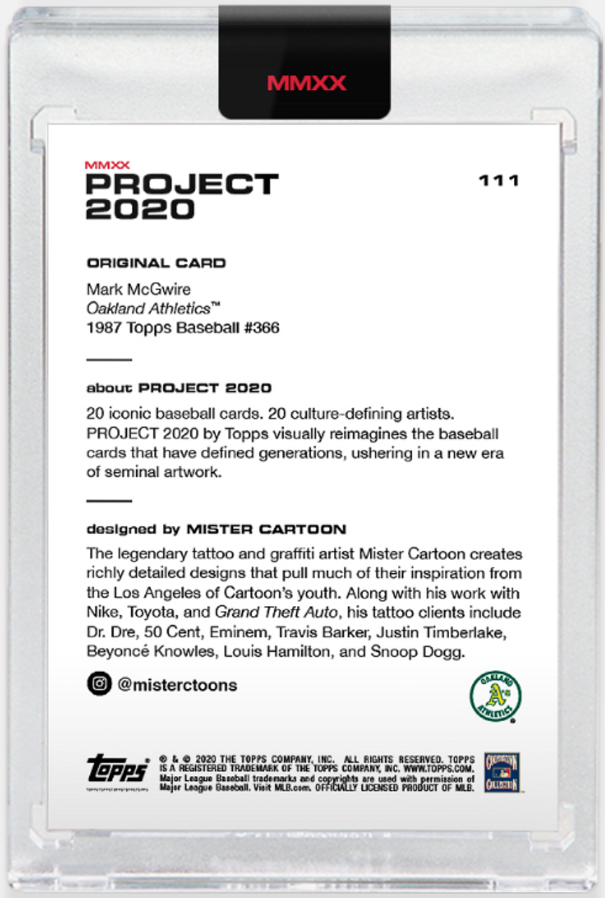 Topps PROJECT 2020 Card 111 - 1987 Mark McGwire by Mister Cartoon