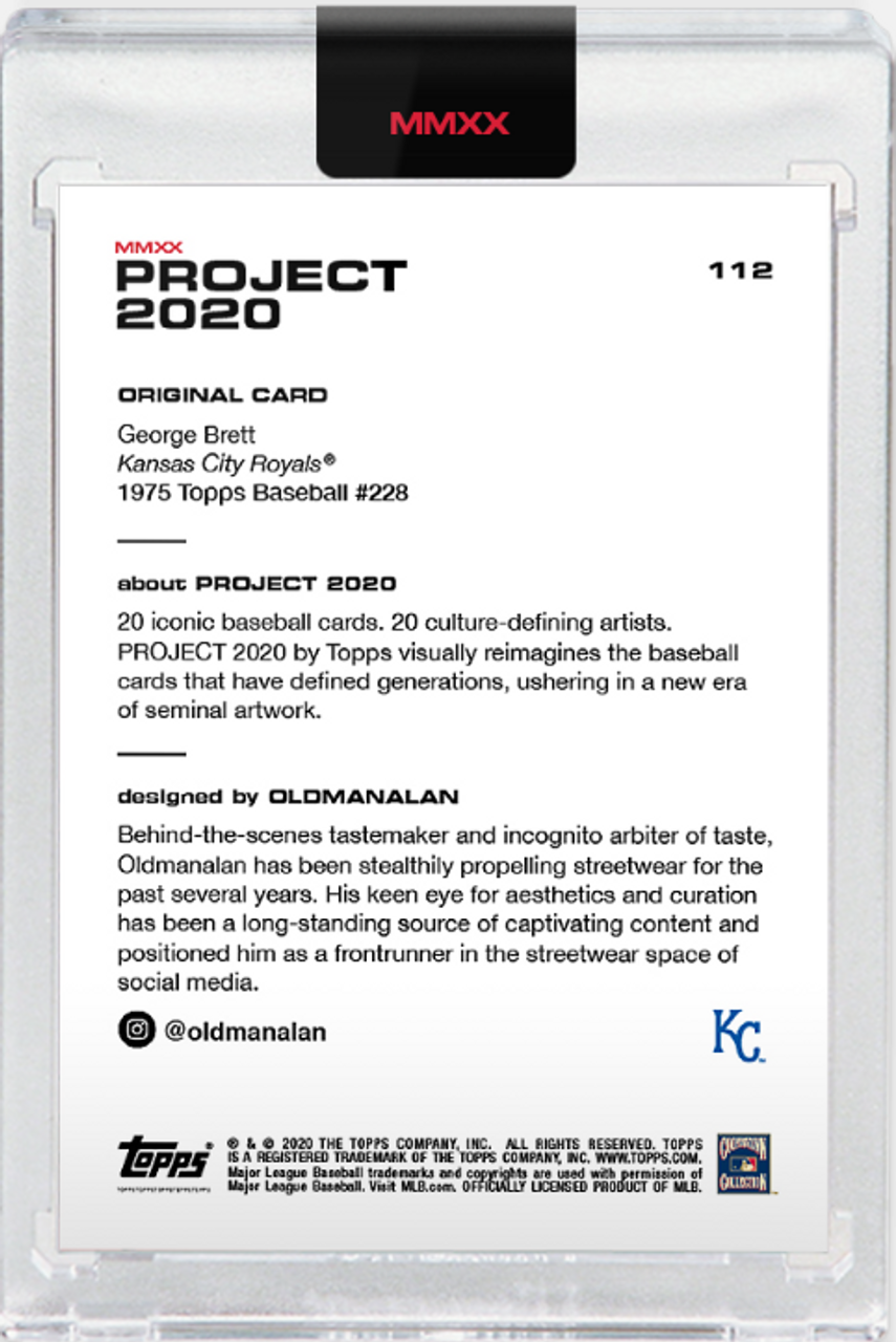 Topps PROJECT 2020 Card 344 - 1975 George Brett by Jacob Rochester - Artist  Proof # to 20