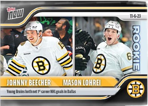 2023-24 NHL TOPPS NOW -Johnny Beecher/Mason Lohrei - Sticker #30 - Print Run: TBD (PRE-SALE)
