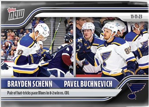 2023-24 NHL TOPPS NOW - Brayden Schenn/Pavel Buchnevich - Sticker #34 - Print Run: TBD (PRE-SALE)