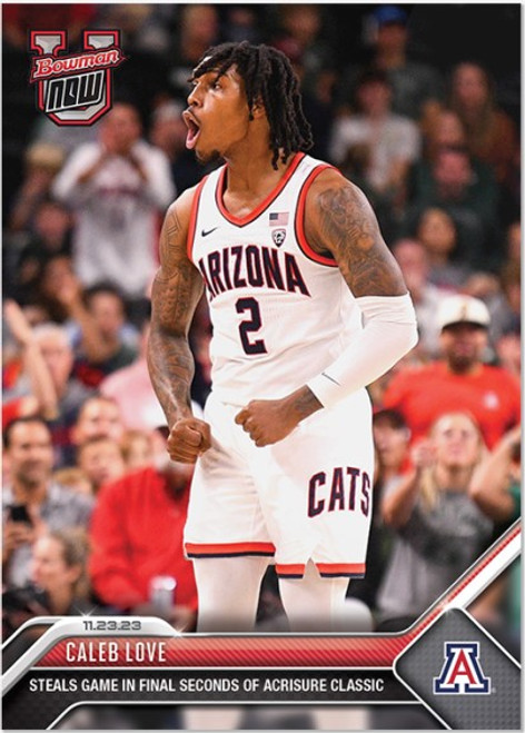 2023 Bowman U NOW - Caleb Love -Basketball Card #8 - Print Run: 154