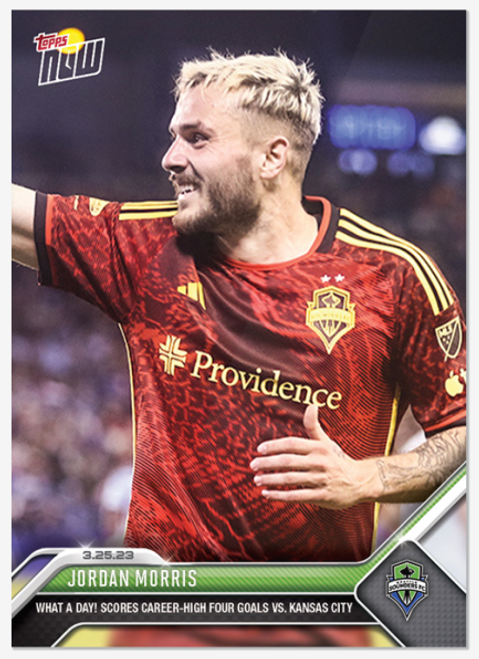 2023 MLS TOPPS NOW - Jordan Morris - Card 49 - Print Run: 219 (IN-HAND)