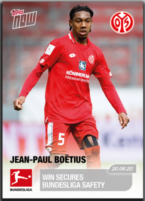 Topps NOW- Jean-Paul Boetius  #188 - front