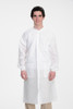 ValuMax Extra-Safe Autoclavable Lab Coat, White 2XL, Knee-Length, Breathable, 3 Pockets, Knitted Cuff, 10/pk