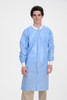 ValuMax Extra-Safe Autoclavable Lab Coat, Medical Blue S, Knee-Length, Breathable, 3 Pockets, Knitted Cuff, 10/pk