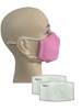 ODS Reusable Child 3-Layer Cotton Face Mask with PM2.5 Carbon Filter, Light Pink, 4/pk