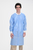 MaxCare Extra-Safe Autoclavable Lab Coat, Medical Blue 5XL, Knee-Length, Breathable, 3 Pockets, Knitted Cuff, 10/pk